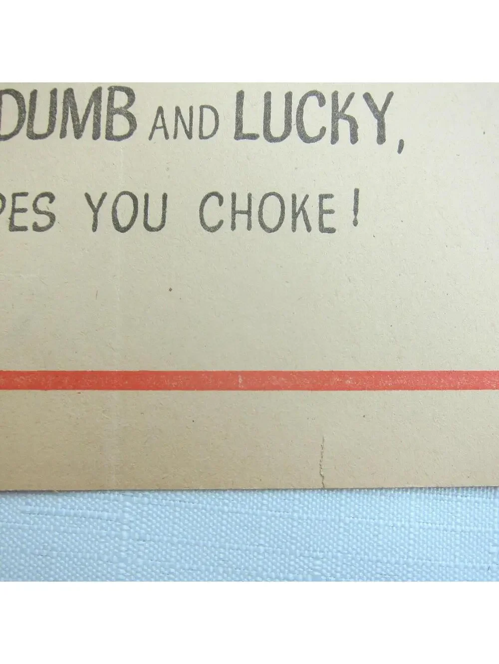 Vintage Vinegar Valentine Card Player Penny Dreadful Sarcasm Insult Ephemera